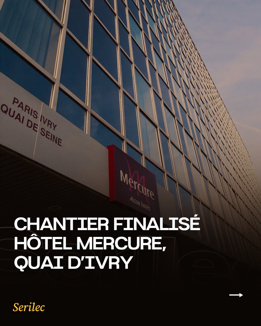 Chantier finalisé par SERILEC à l'Hôtel Mercure Quai d'Ivry