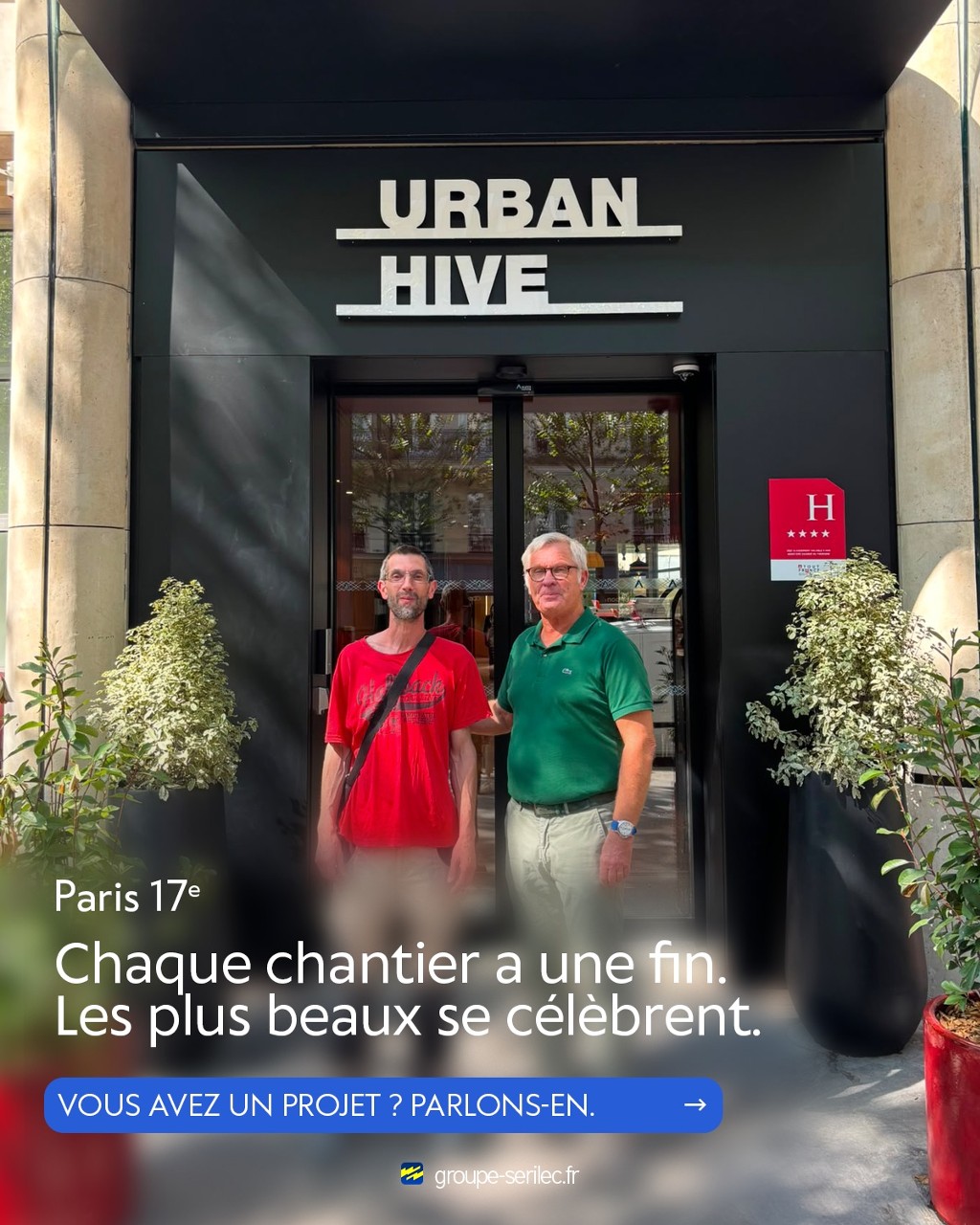 Équipe SERILEC lors de la livraison d'Urban Hive Paris